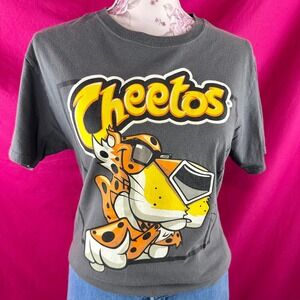Cheetos Chester Cheetah Graphic‎ Tee Gray T-Shirt Men's Small Distressed Novelty